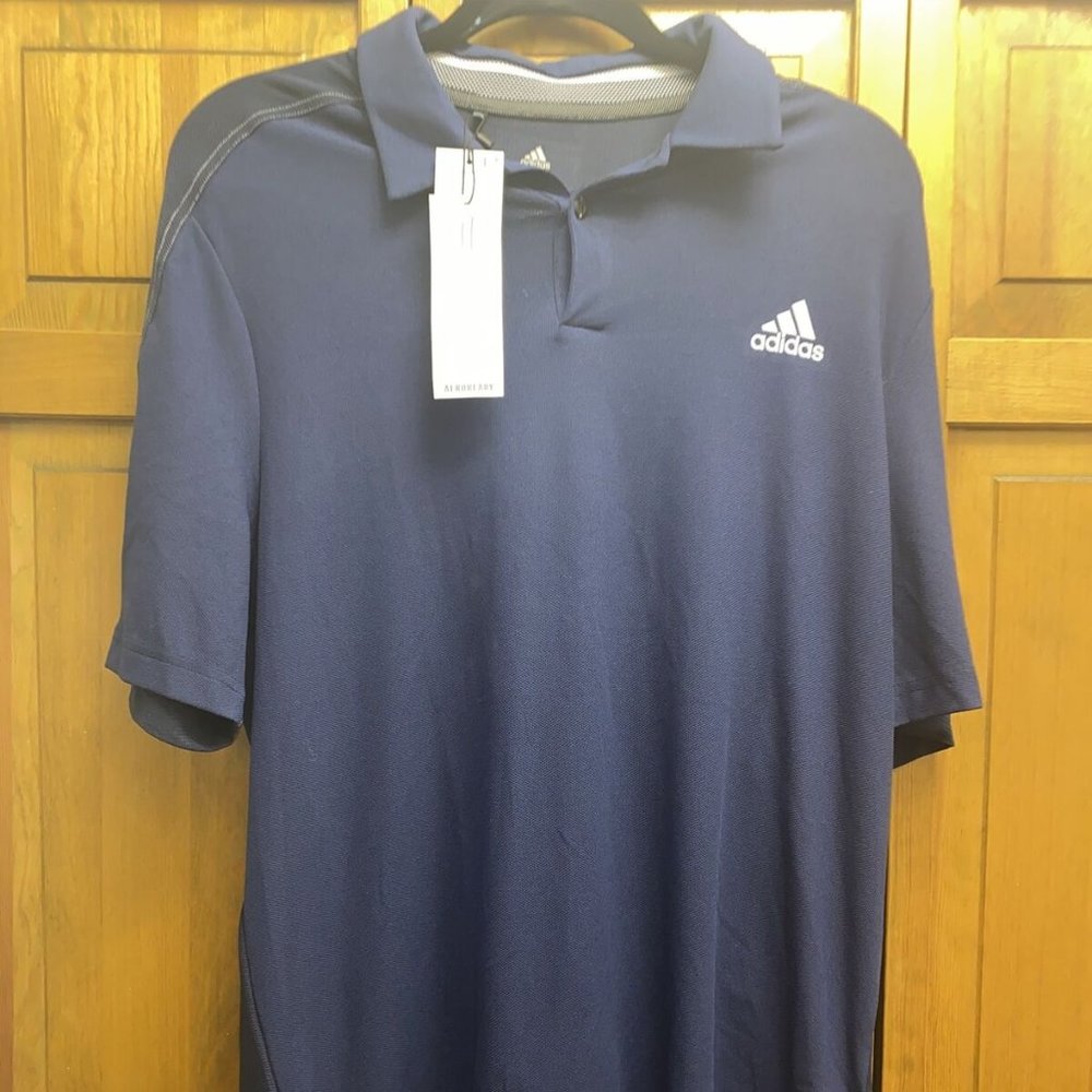 Adidas Sport Aero Golf Polo Shirt Tee Size Medium M Navy Blue - New With Tags